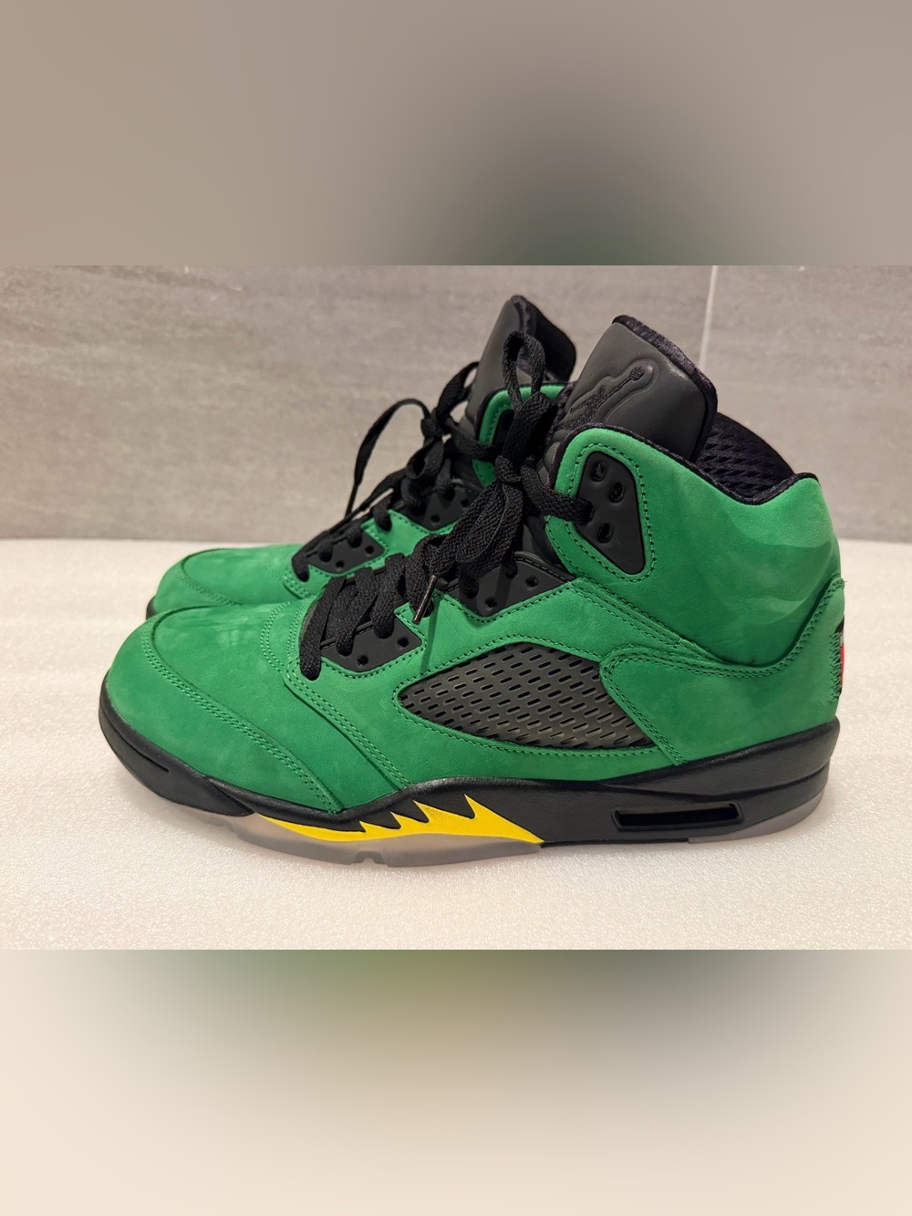 Nike Green and Black High-Top Sneakers with Yellow Accent
